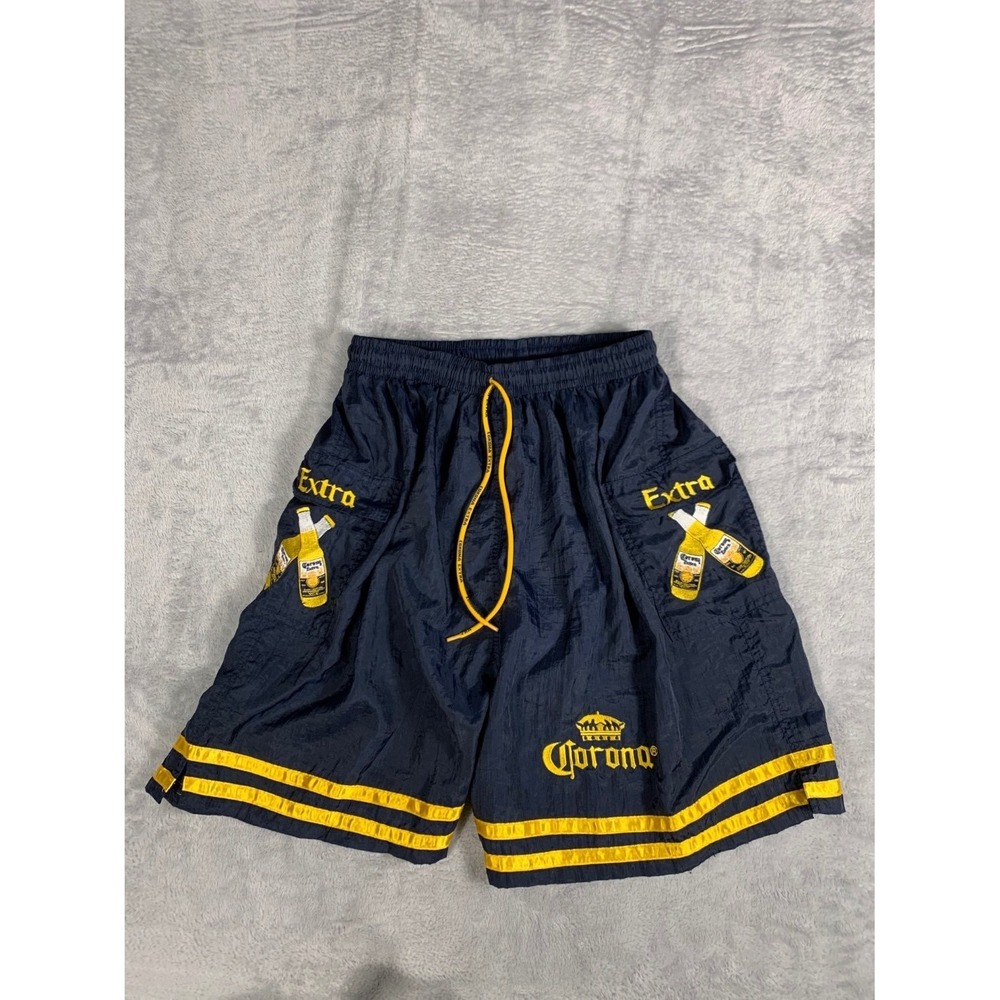 Corona Extra Beer Bottle Graphic Mens M Blue Swim Bottom